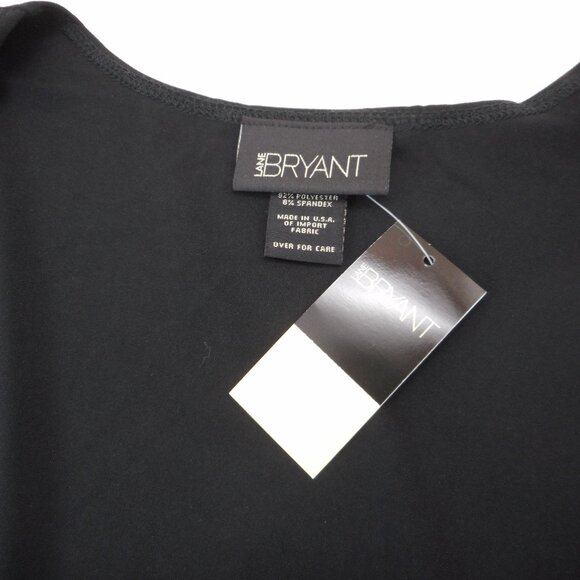 NWT Lane Bryant Womens Size 14/16 Black Top Surplice Deep V-neck 3/4 Sleeve - Picture 6 of 11